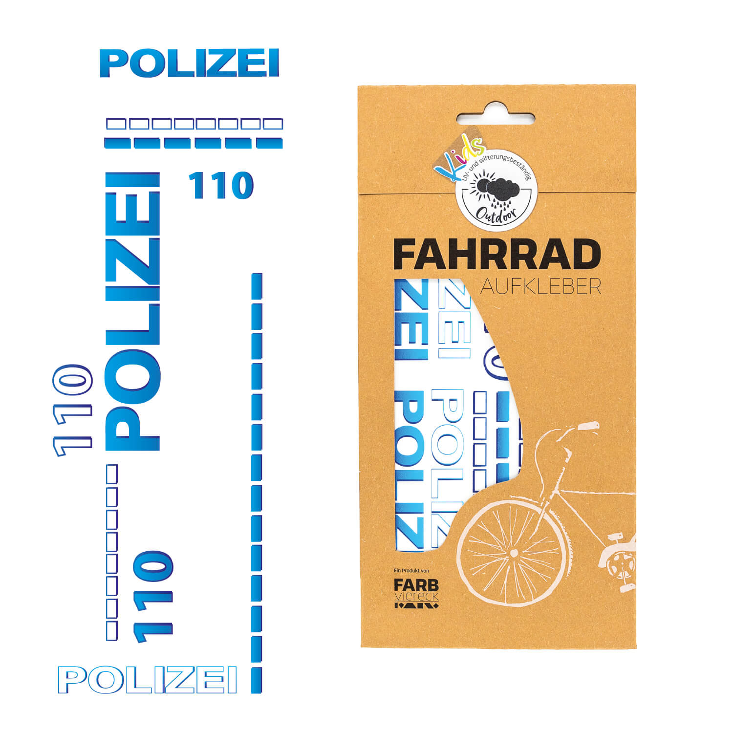 Polizei Fahrrad Aufkleber von